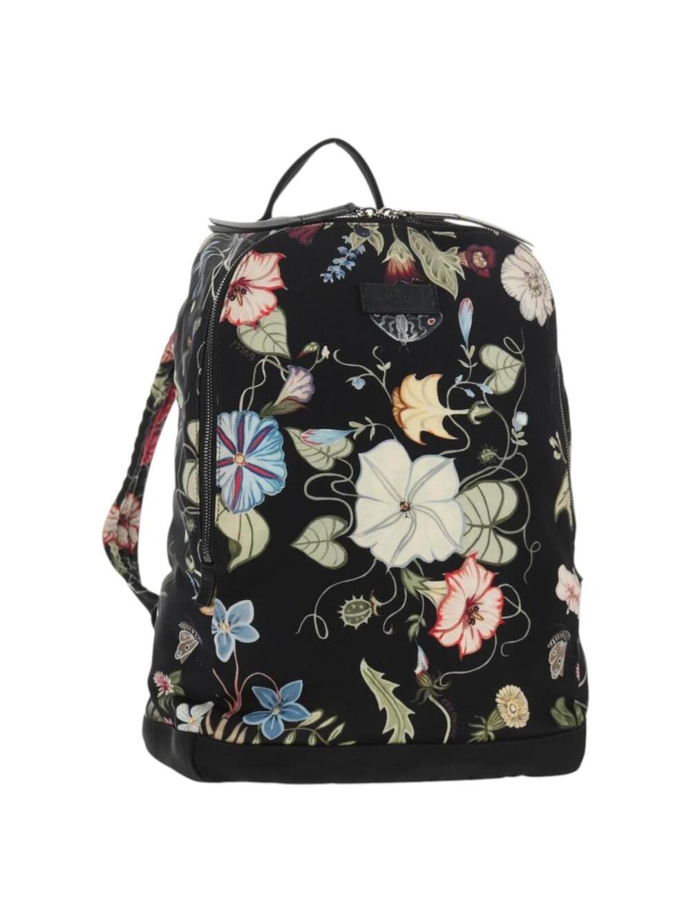 Gucci Flora Backpack Canvas Black #344239G66B